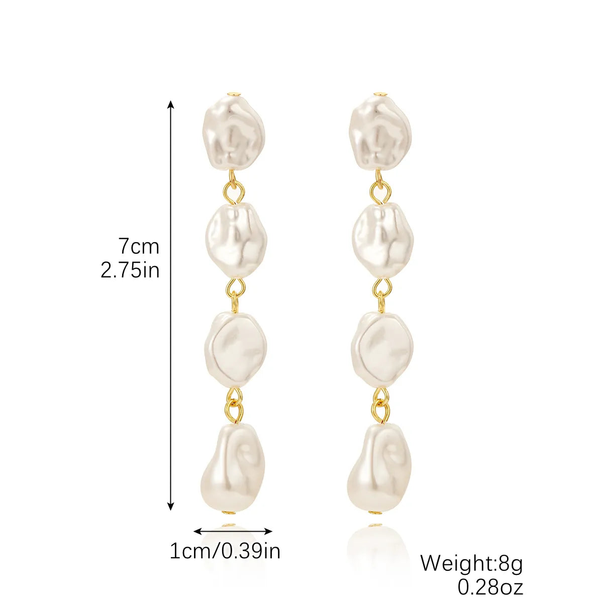 1 Pair IG Style Simple Style Geometric Imitation Pearl Drop Earrings