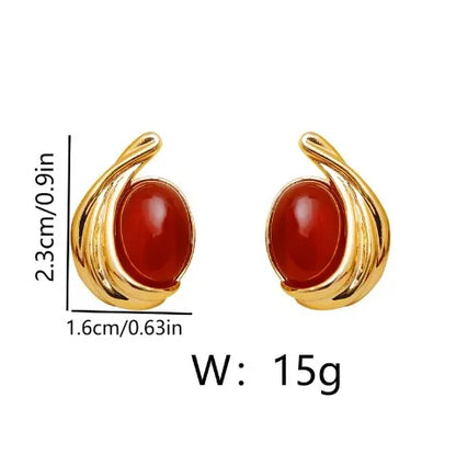 1 Pair IG Style Simple Style Geometric Inlay Copper Resin 18K Gold Plated Ear Studs