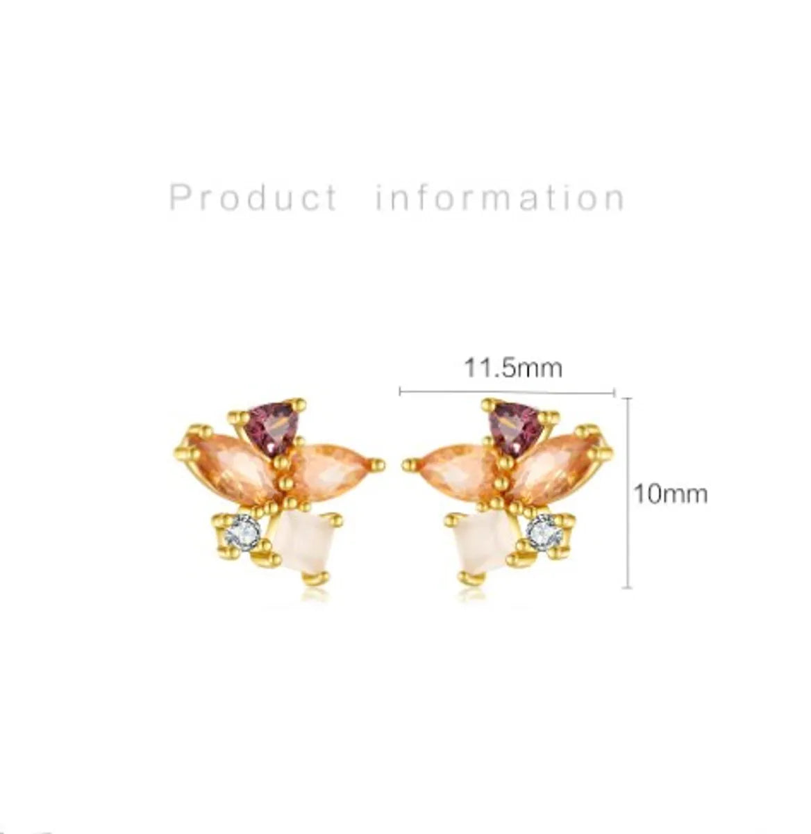 1 Pair IG Style Simple Style Geometric Inlay Sterling Silver Zircon Drop Earrings Ear Studs