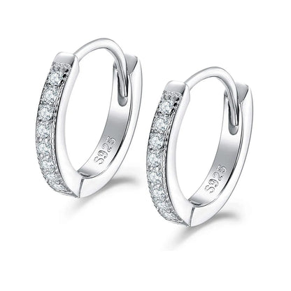 1 Pair Ig Style Simple Style Geometric Inlay Sterling Silver Zircon Earrings