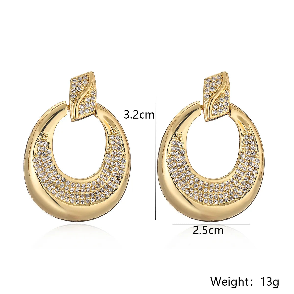 1 Pair Ig Style Simple Style Geometric Plating Inlay Copper Zircon 18k Gold Plated Drop Earrings