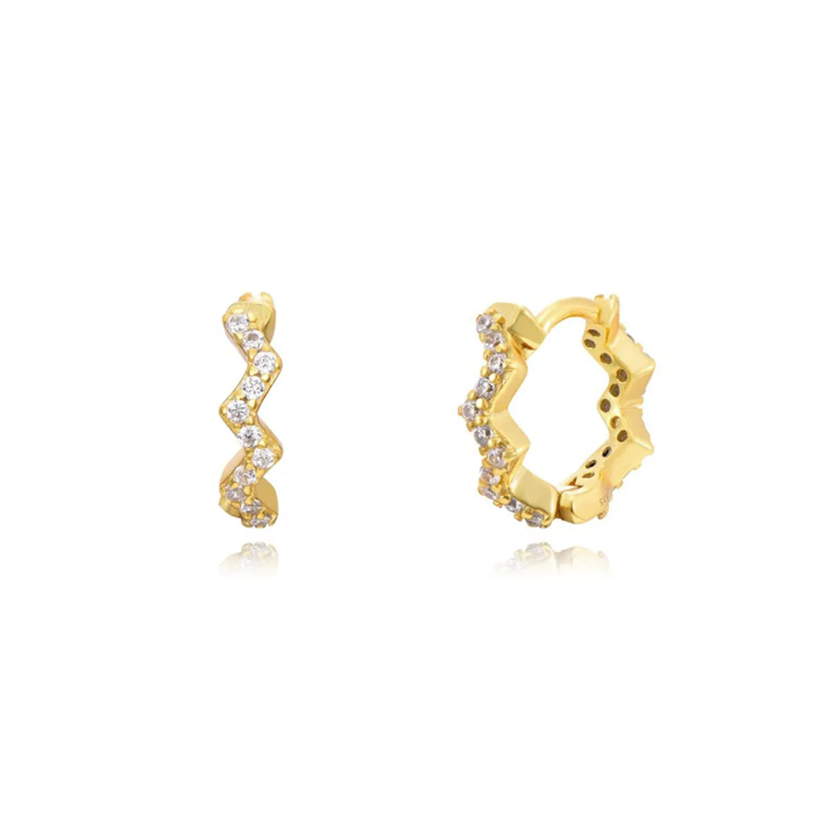 1 Pair Ig Style Simple Style Geometric Plating Inlay Copper Zircon 18k Gold Plated Earrings