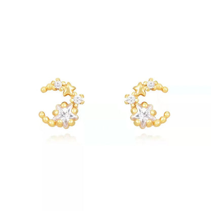 1 Pair Ig Style Simple Style Geometric Plating Inlay Copper Zircon 18k Gold Plated Earrings