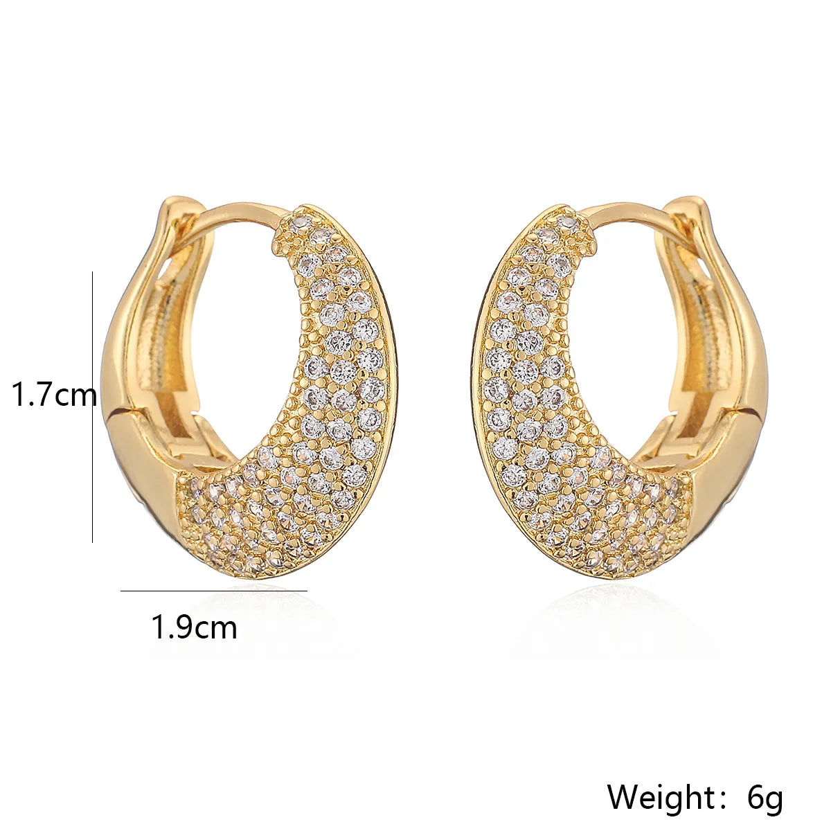 1 Pair Ig Style Simple Style Geometric Plating Inlay Copper Zircon 18k Gold Plated Earrings