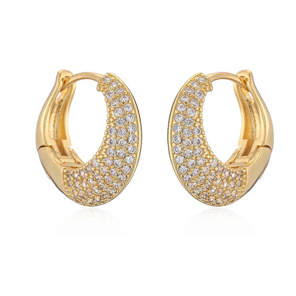 1 Pair Ig Style Simple Style Geometric Plating Inlay Copper Zircon 18k Gold Plated Earrings