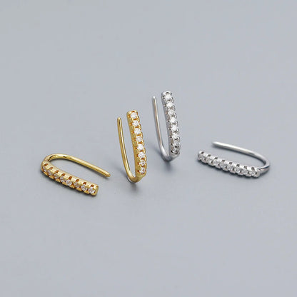 1 Pair Ig Style Simple Style Geometric Plating Inlay Sterling Silver Zircon Ear Studs