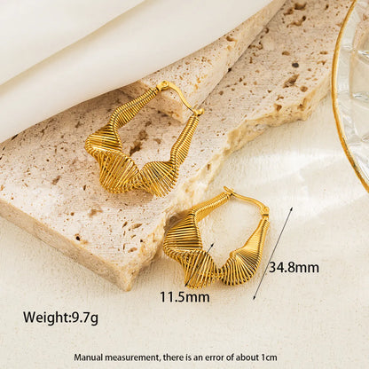 1 Pair Ig Style Simple Style Geometric Plating Stainless Steel 18k Gold Plated Earrings