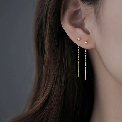 1 Pair Ig Style Simple Style Geometric Plating Stainless Steel Drop Earrings