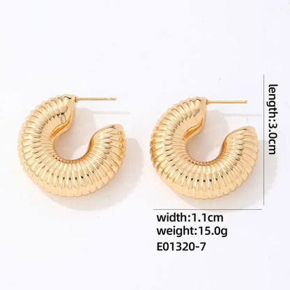 1 Pair IG Style Simple Style Geometric Plating 304 Stainless Steel Gold Plated Silver Plated Earrings