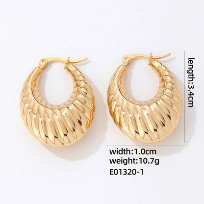 1 Pair IG Style Simple Style Geometric Plating 304 Stainless Steel Gold Plated Silver Plated Earrings