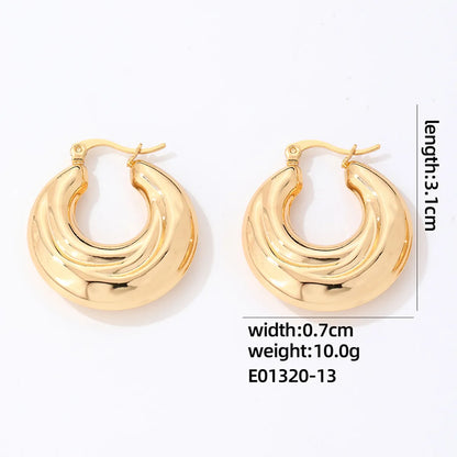 1 Pair IG Style Simple Style Geometric Plating 304 Stainless Steel Gold Plated Silver Plated Earrings