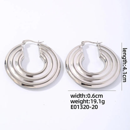 1 Pair IG Style Simple Style Geometric Plating 304 Stainless Steel Gold Plated Silver Plated Earrings