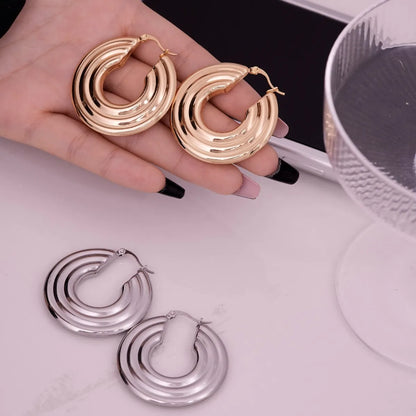 1 Pair IG Style Simple Style Geometric Plating 304 Stainless Steel Gold Plated Silver Plated Earrings