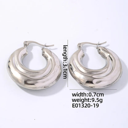 1 Pair IG Style Simple Style Geometric Plating 304 Stainless Steel Gold Plated Silver Plated Earrings