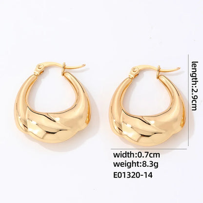 1 Pair IG Style Simple Style Geometric Plating 304 Stainless Steel Gold Plated Silver Plated Earrings