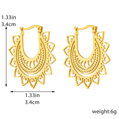 1 Pair Ig Style Simple Style Geometric Plating Titanium Steel 18k Gold Plated Earrings