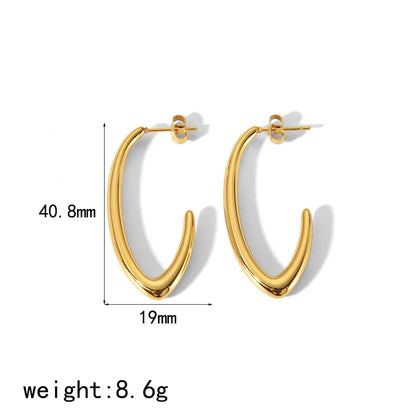 1 Pair IG Style Simple Style Geometric Polishing Stainless Steel 18K Gold Plated Ear Studs