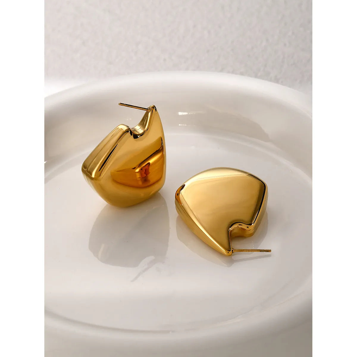 1 Pair IG Style Simple Style Geometric Solid Color 316 Stainless Steel  18K Gold Plated Ear Studs