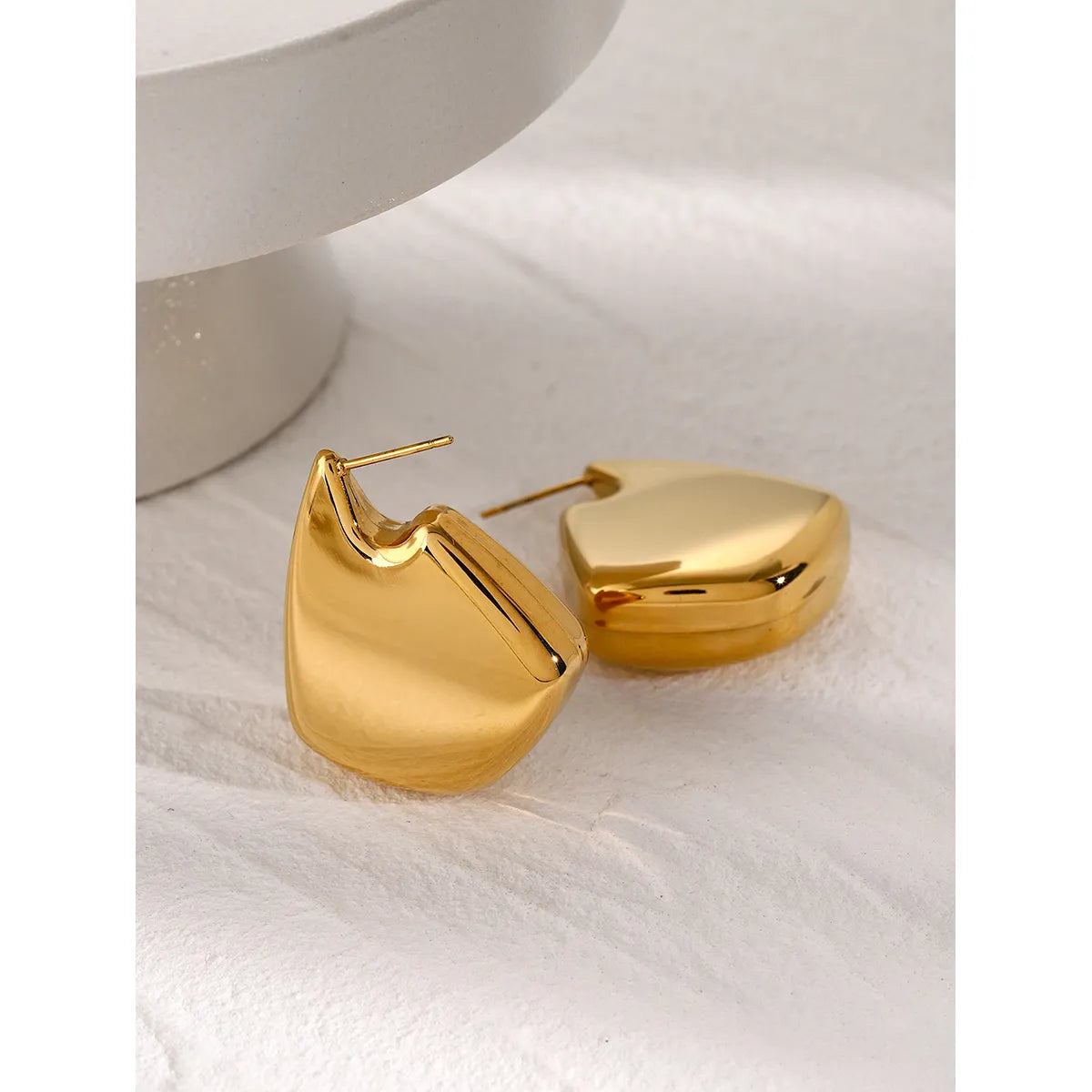 1 Pair IG Style Simple Style Geometric Solid Color 316 Stainless Steel  18K Gold Plated Ear Studs