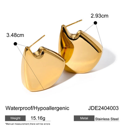 1 Pair IG Style Simple Style Geometric Solid Color 316 Stainless Steel  18K Gold Plated Ear Studs