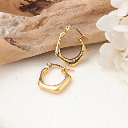 1 Pair IG Style Simple Style Geometric Solid Color Plating Stainless Steel Earrings