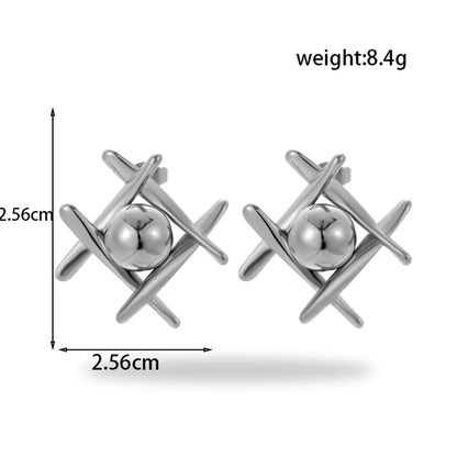 1 Pair IG Style Simple Style Geometric 304 Stainless Steel Earrings