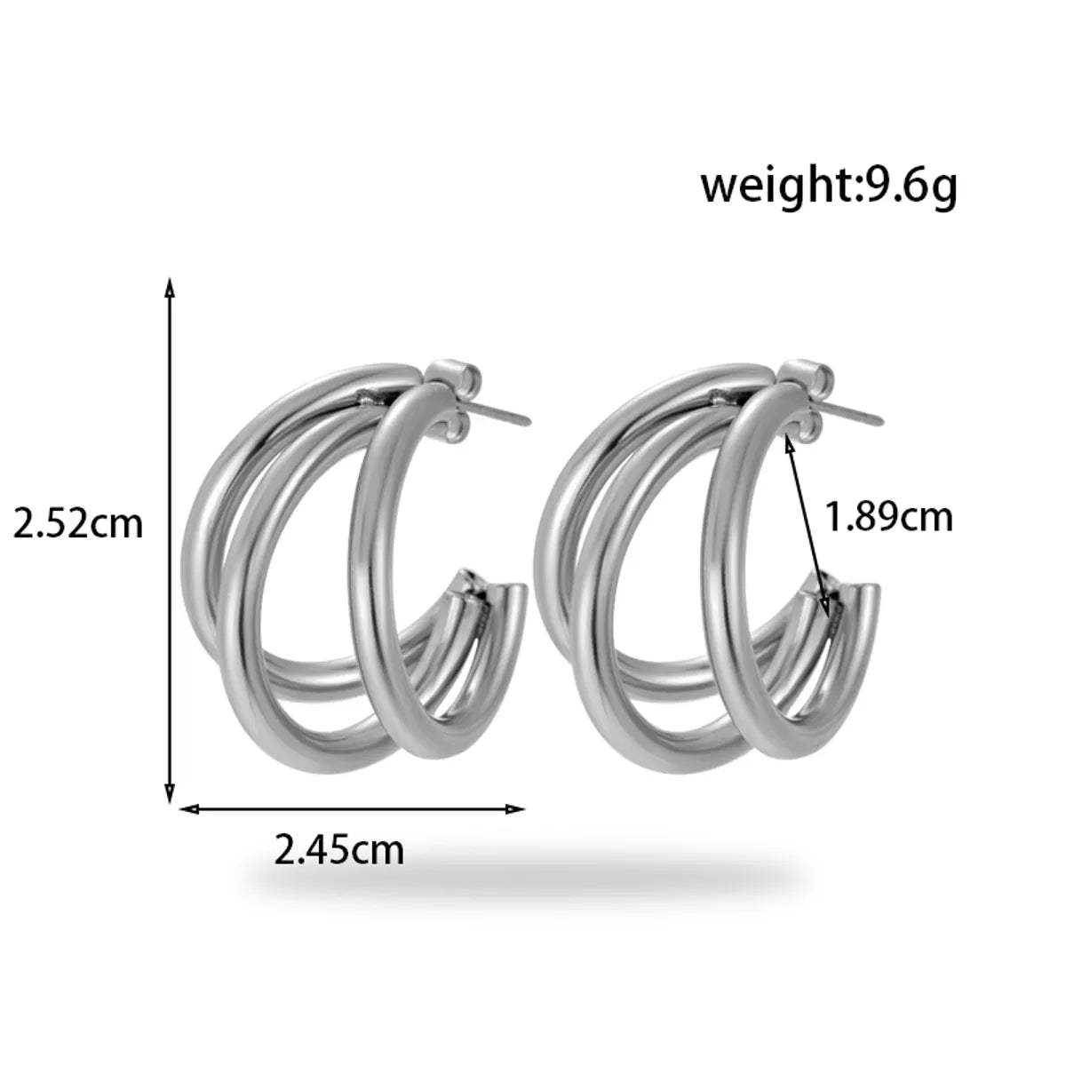 1 Pair IG Style Simple Style Geometric 304 Stainless Steel Earrings