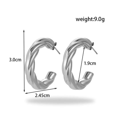 1 Pair IG Style Simple Style Geometric 304 Stainless Steel Earrings