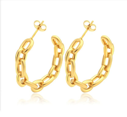 1 Pair IG Style Simple Style Geometric Titanium Steel 18K Gold Plated Ear Studs