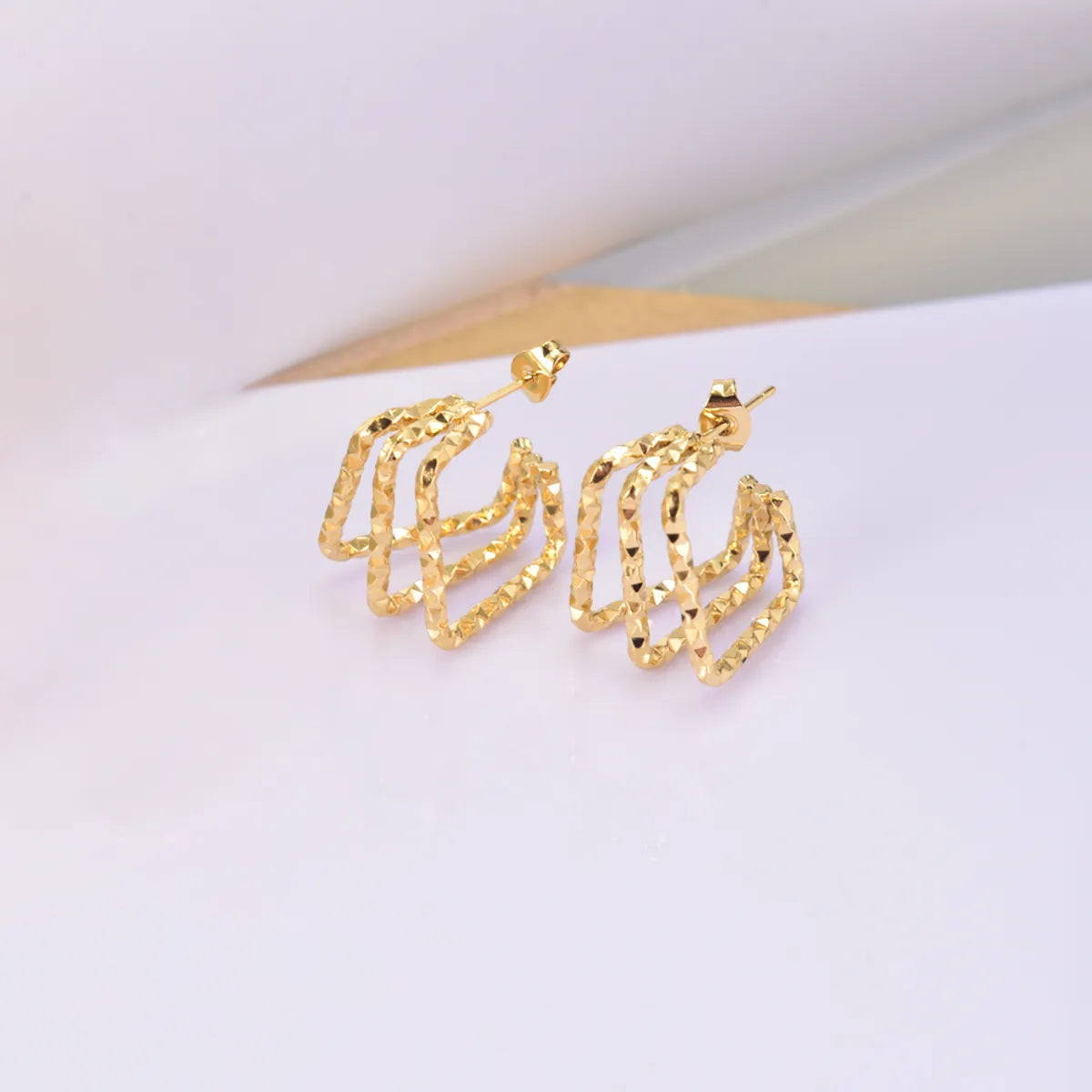 1 Pair IG Style Simple Style Geometric Titanium Steel 18K Gold Plated Ear Studs