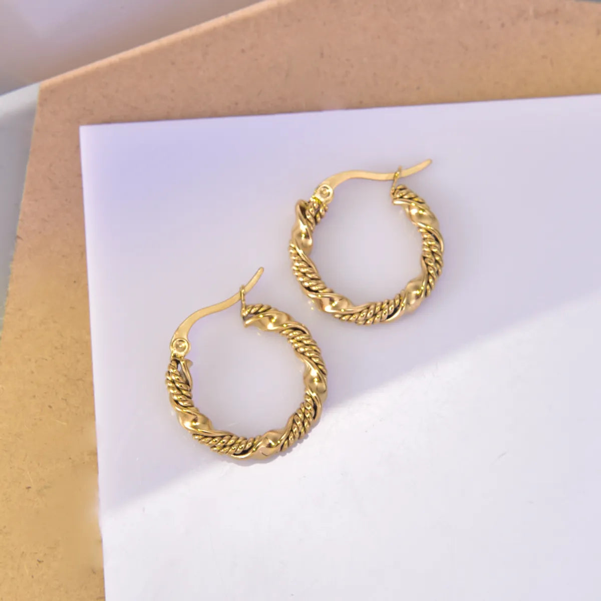 1 Pair IG Style Simple Style Geometric Titanium Steel 18K Gold Plated Earrings