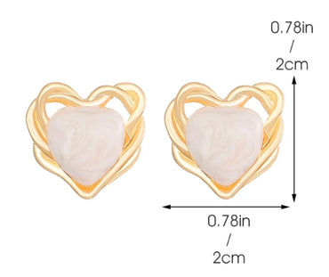 1 Pair Ig Style Simple Style Heart Shape Alloy Ear Studs