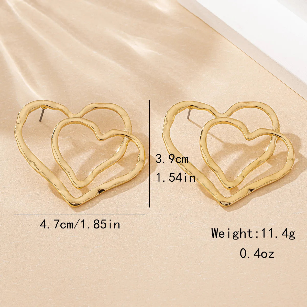 1 Pair IG Style Simple Style Heart Shape Hollow Out Zinc Alloy Ear Studs