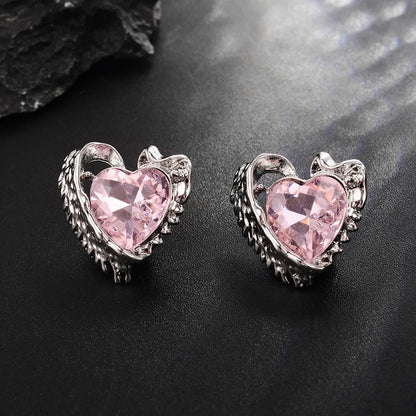 1 Pair IG Style Simple Style Heart Shape Plating Inlay Alloy Artificial Pearls Rhinestones Ear Studs