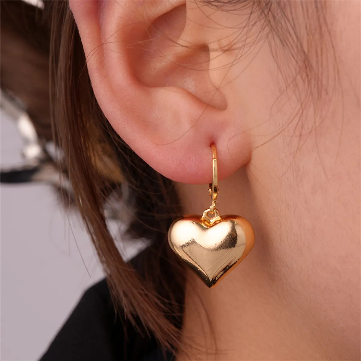 1 Pair Ig Style Simple Style Heart Shape Plating Stainless Steel Gold Plated Drop Earrings