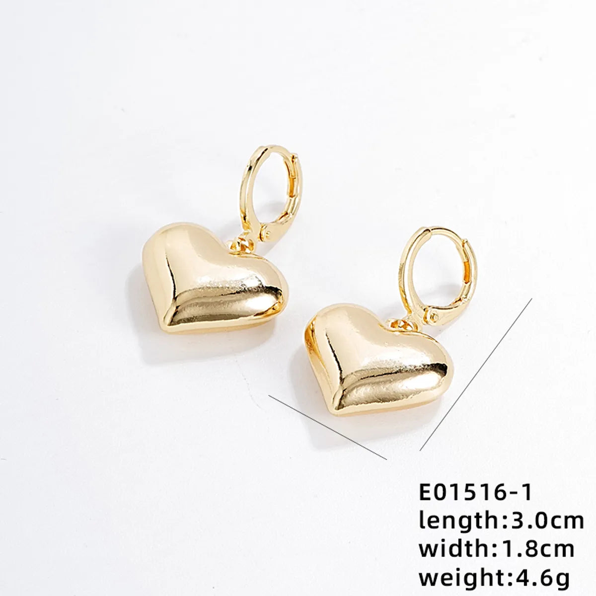 1 Pair Ig Style Simple Style Heart Shape Plating Stainless Steel Gold Plated Drop Earrings