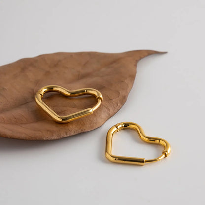 1 Pair Ig Style Simple Style Heart Shape Plating Titanium Steel 18k Gold Plated Earrings