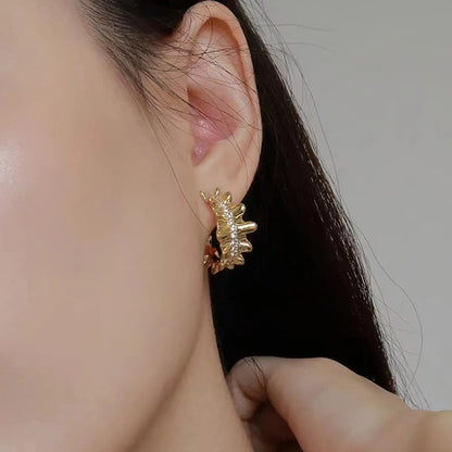 1 Pair Ig Style Simple Style Irregular Plating Inlay Alloy Rhinestones Gold Plated Silver Plated Ear Studs