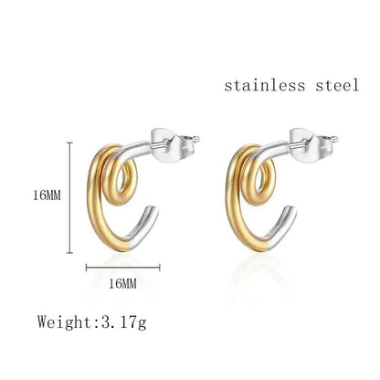 1 Pair Ig Style Simple Style Knot Plating Stainless Steel 18k Gold Plated Ear Studs