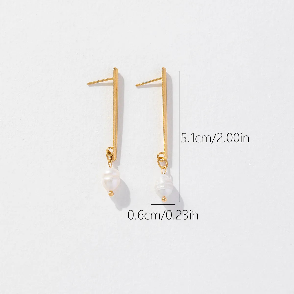 1 Pair Ig Style Simple Style Korean Style Geometric Stainless Steel Imitation Pearl Drop Earrings