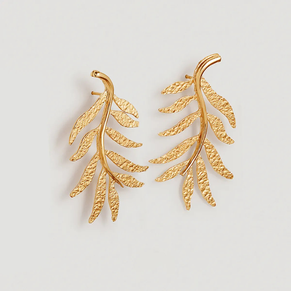 1 Pair Ig Style Simple Style Leaves Plating Alloy Gold Plated Ear Studs