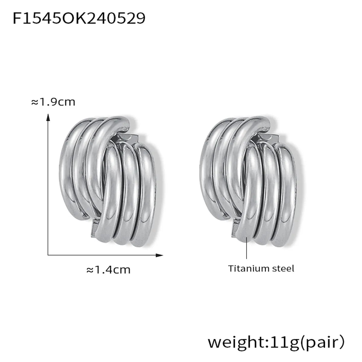 1 Pair IG Style Simple Style Lines 304 Stainless Steel 18K Gold Plated Ear Studs