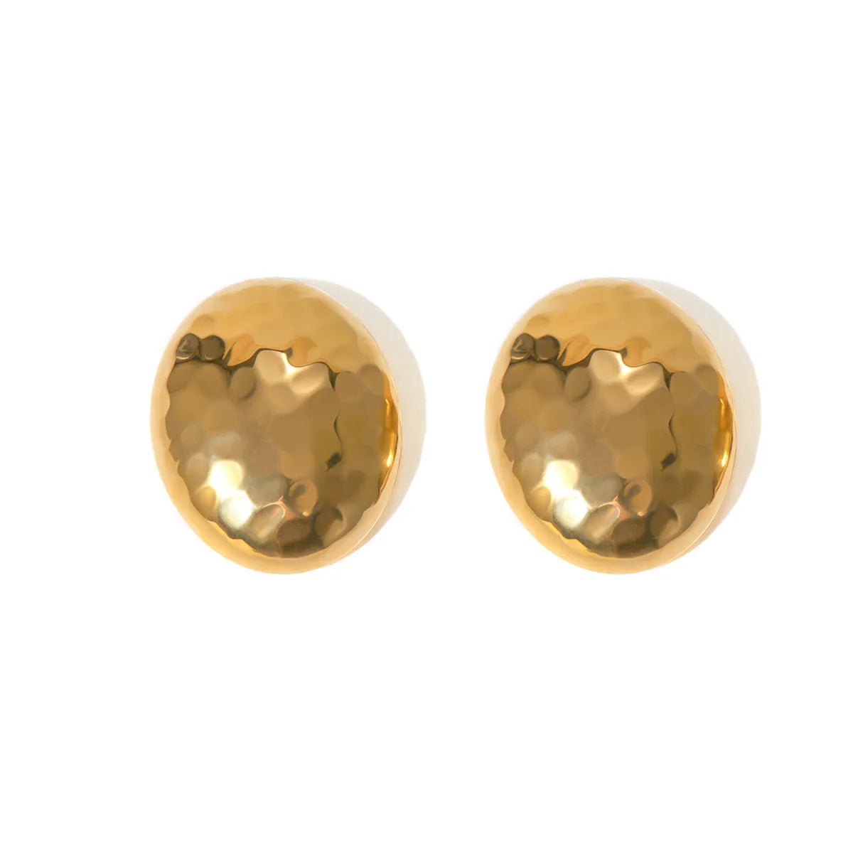 1 Pair IG Style Simple Style Oval 304 Stainless Steel 18K Gold Plated Ear Studs