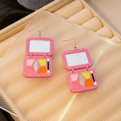 1 Pair Ig Style Simple Style Rectangle Plating Resin Drop Earrings