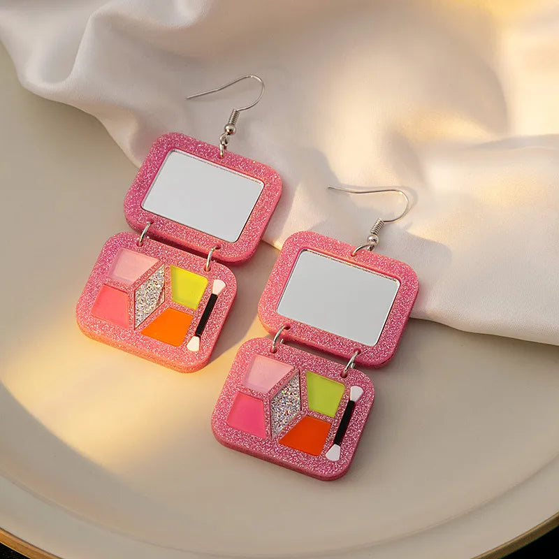 1 Pair Ig Style Simple Style Rectangle Plating Resin Drop Earrings