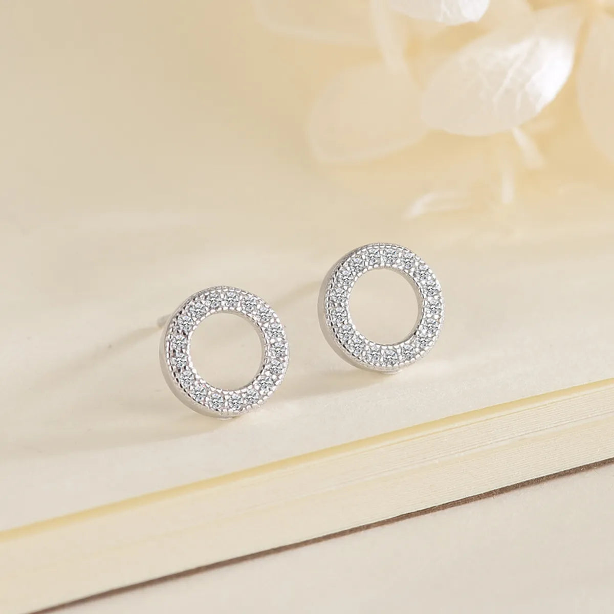 1 Pair Ig Style Simple Style Round Inlay Sterling Silver Zircon Ear Studs