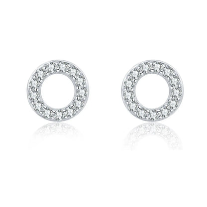 1 Pair Ig Style Simple Style Round Inlay Sterling Silver Zircon Ear Studs