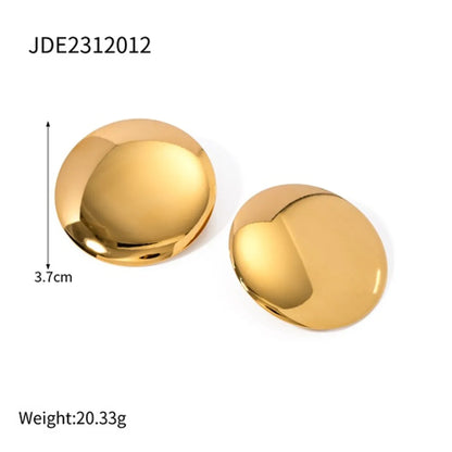 1 Pair Ig Style Simple Style Round Plating Stainless Steel 18k Gold Plated Ear Studs