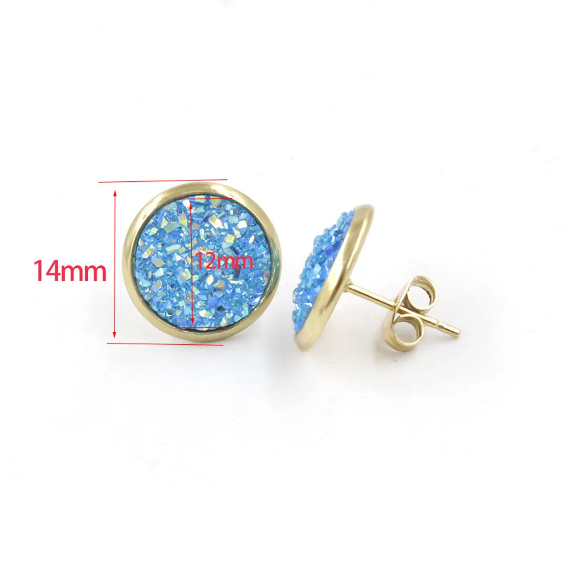 1 Pair Ig Style Simple Style Round Plating Stainless Steel Gold Plated Ear Studs