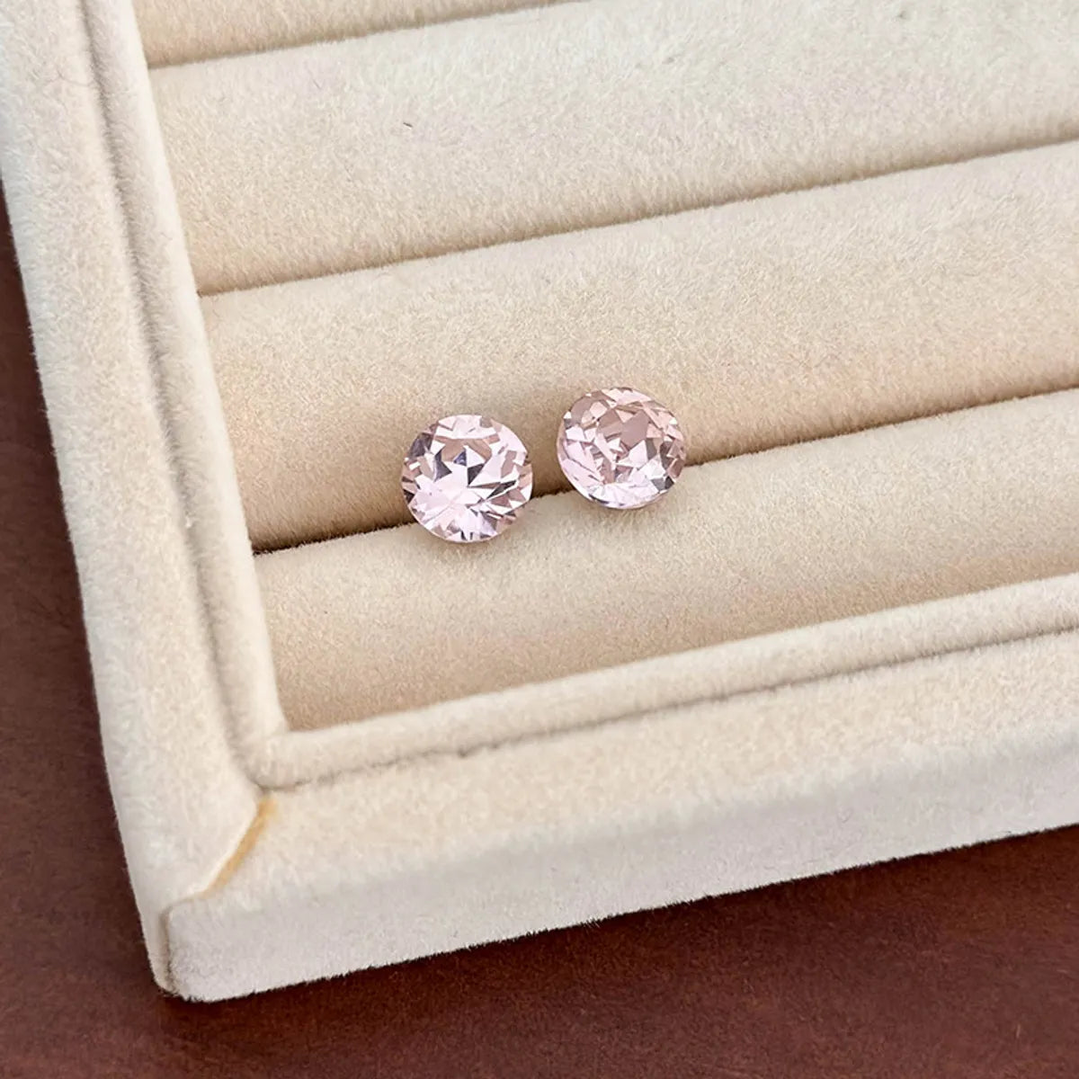 1 Pair IG Style Simple Style Round Star Inlay Crystal Zirconium Zircon Ear Studs